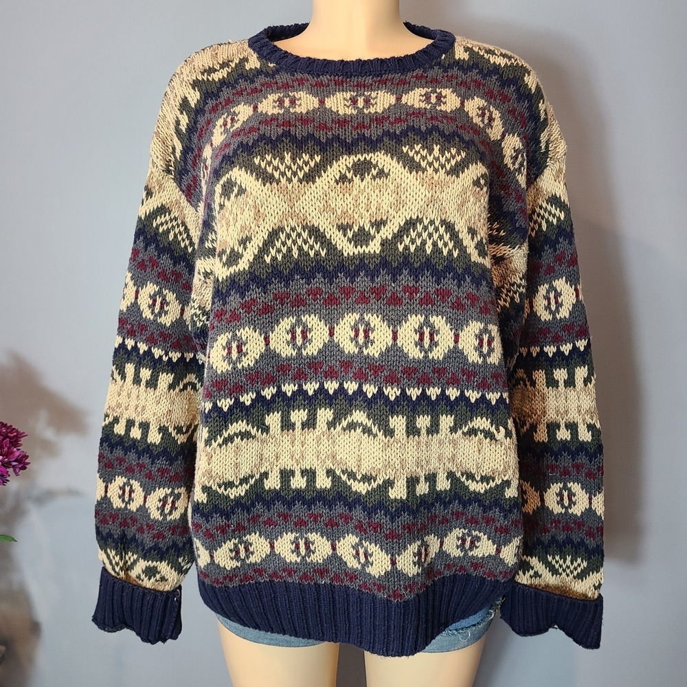American‎ Eagle Outfitters vintage Sweater Sz Large 90s Rustic Granola Mall Prep